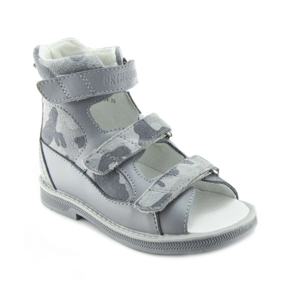 Ортопедическая обувь сложная на сохраненную конечность и обувь на протез без утепленной подкладки (пара) для детей, Ортобум 71057-04 серый