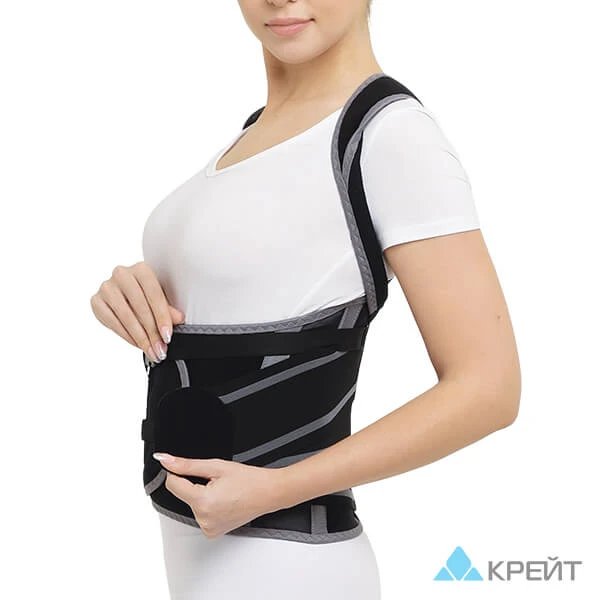 Корсет ортопедический грудопоясничный - &quot;Крейт&quot;, Б-2509, №3, Р2, черно-серый