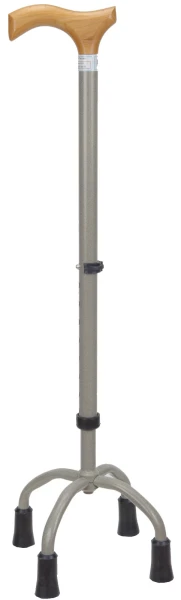Трость 4-х опорная с деревянной ручкой регулируемая по высоте ТМ-41