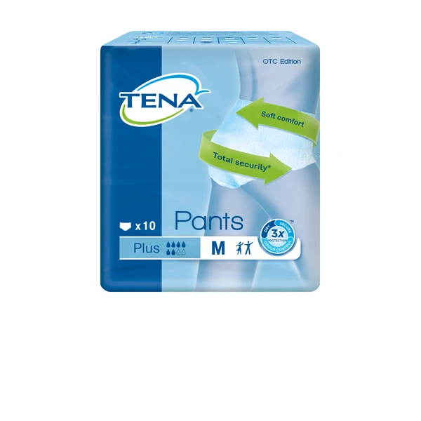 Подгузники-трусы TENA Pants Plus / ТЕНА Пантс, М (талия/бедра 80-110 см), 10 шт.