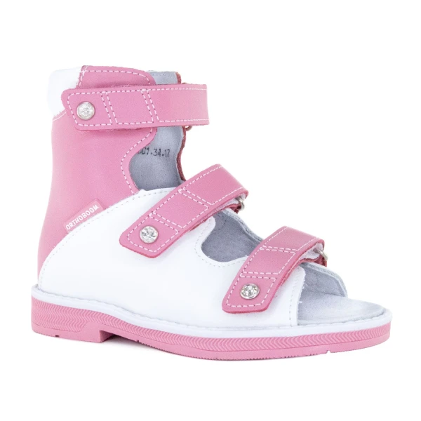 Ортопедическая обувь сложная без утепленной подкладки для детей (пара), Ортобум 71497-1 бело-розовый