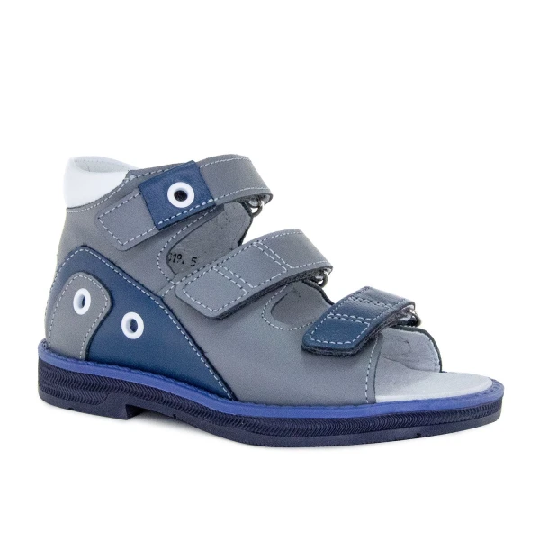 Ортопедическая обувь сложная без утепленной подкладки для детей (пара), Ортобум 27057-01 серо-синий