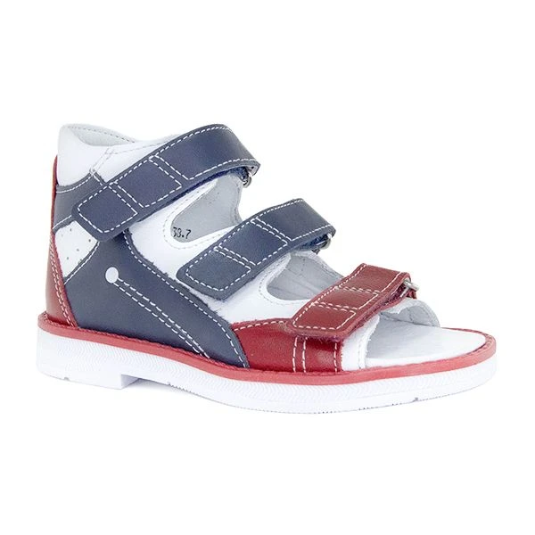 Ортопедическая обувь сложная без утепленной подкладки для детей (пара), Ортобум 25057-07 синий-красный-белый