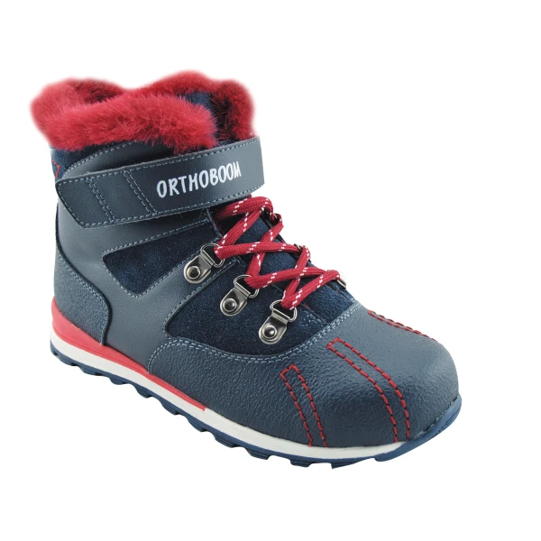 Ортопедическая обувь сложная на утепленной подкладке (пара) для детей, Ортобум 83055-01 темно-синий-красный