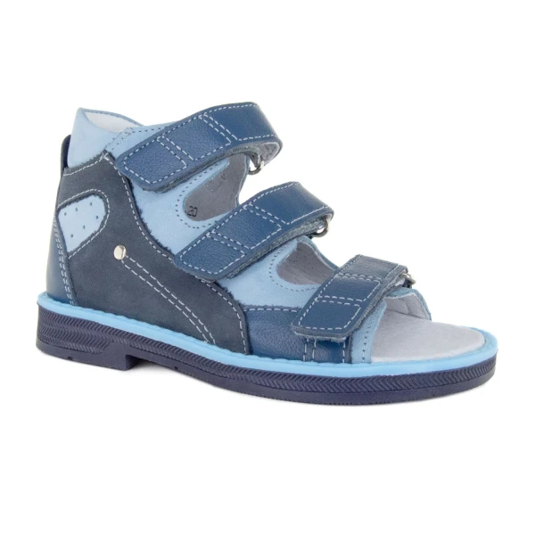 Ортопедическая обувь сложная без утепленной подкладки для детей (пара), Ортобум 25057-07 синий-голубой