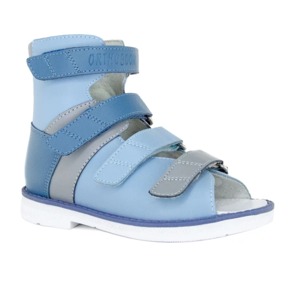 Ортопедическая обувь сложная без утепленной подкладки для детей (пара), Ортобум  81057-01 нежно-голубой с синим