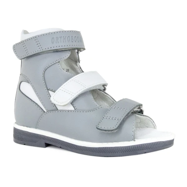Ортопедическая обувь сложная без утепленной подкладки для детей (пара), Ортобум 71057-07 серый с белым