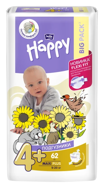Подгузники для детей весом до 20 кг bella baby Happy Maxi Plus