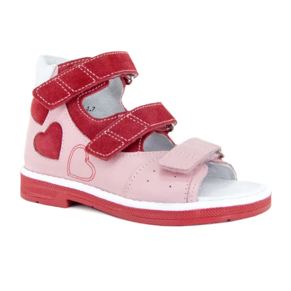 Ортопедическая обувь сложная без утепленной подкладки для детей (пара), Ортобум 43397-4 малиновый коралл с розовым