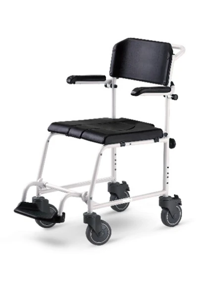 Кресло-коляска для инвалидов «MEYRA», с ручным приводом, прогулочного и комнатного исполнения: «McWet»  с санитарным оснащением