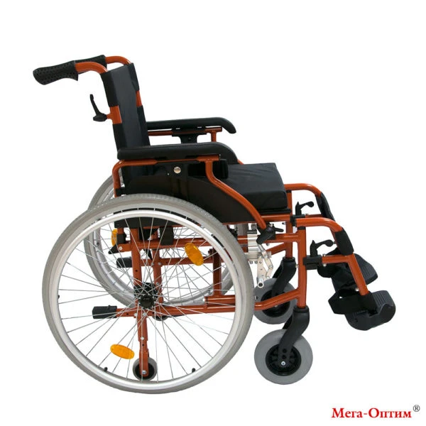 Кресло-коляска инвалидная механическая, с ручным приводом, 514А-1 Мега-Оптим