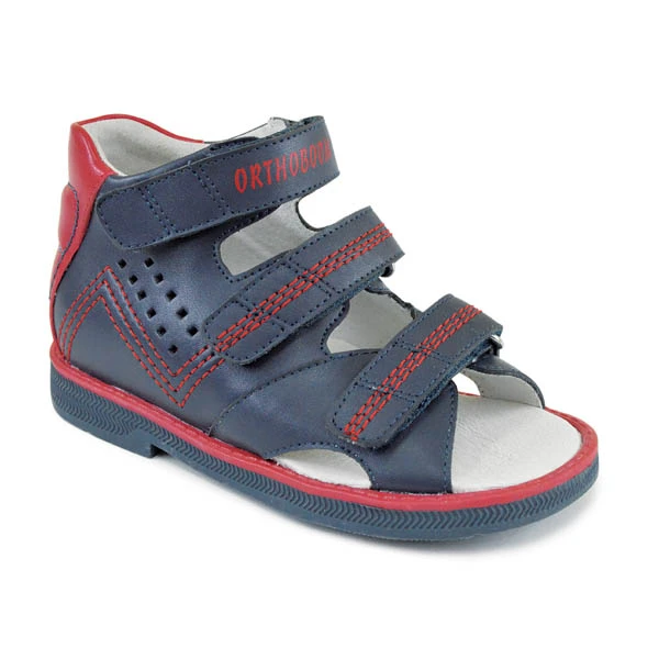 Ортопедическая обувь сложная без утепленной подкладки (пара) для детей, Ортобум 25057-05 темно-синий с красным