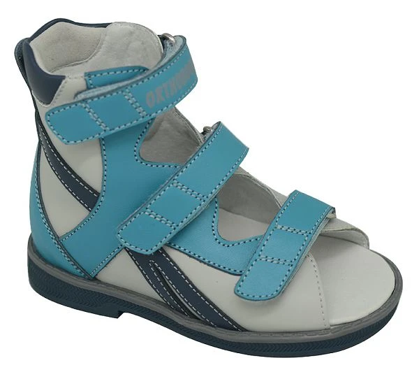 Ортопедическая обувь сложная без утепленной подкладки (пара) для детей, Ортобум 71497-2 светло-серый-голубой