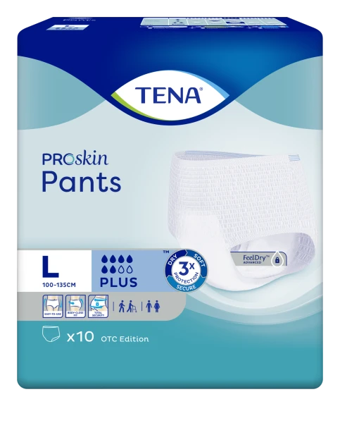 Подгузники-трусы TENA Pants Plus / ТЕНА Пантс, L (талия/бедра 100-135 см), 10 шт.