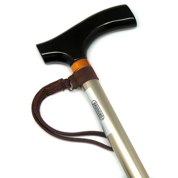 Трость инвалидная телескопическая с деревянной ручкой BOC-200, бронзовая, с УПС