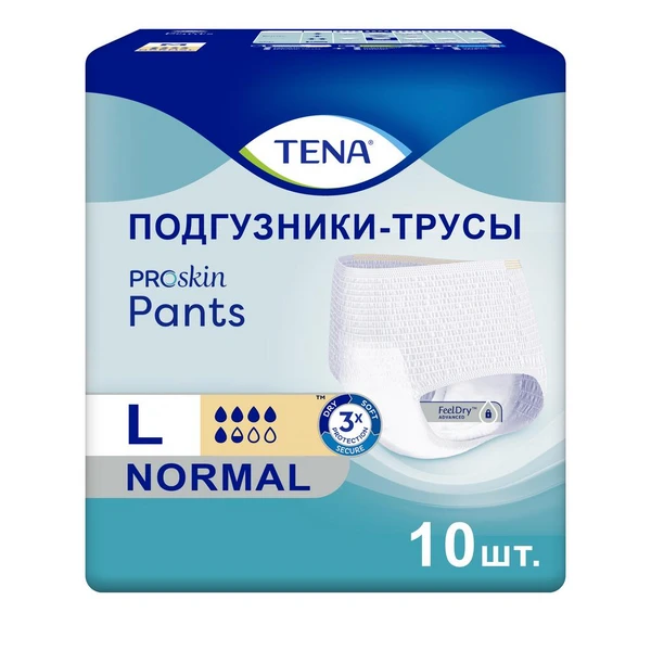 Подгузники-трусы TENA Pants Normal / ТЕНА Пантс, L (талия/бедра 100-135 см), 30 шт.
