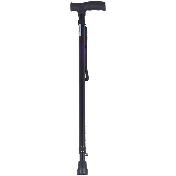 Трость инвалидная телескопическая с пластиковой ручкой BOC-100, черная, с УПС