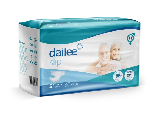 Подгузники для взрослых Dailee, исполнение Super, Small (малый), (арт. DSS) - для людей с тяжелой степенью недержания