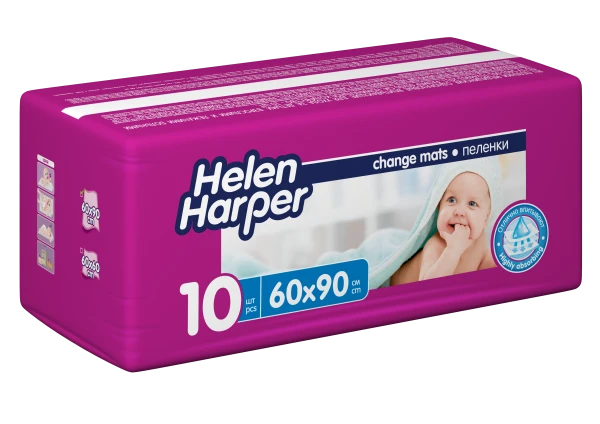 Детские впитывающие пеленки Helen Harper Baby, размер 60х90 см, 10 шт 