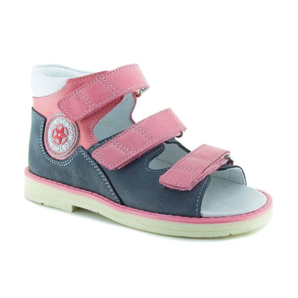 Ортопедическая обувь сложная без утепленной подкладки для детей (пара), Ортобум 25057-10 розовый с серым 