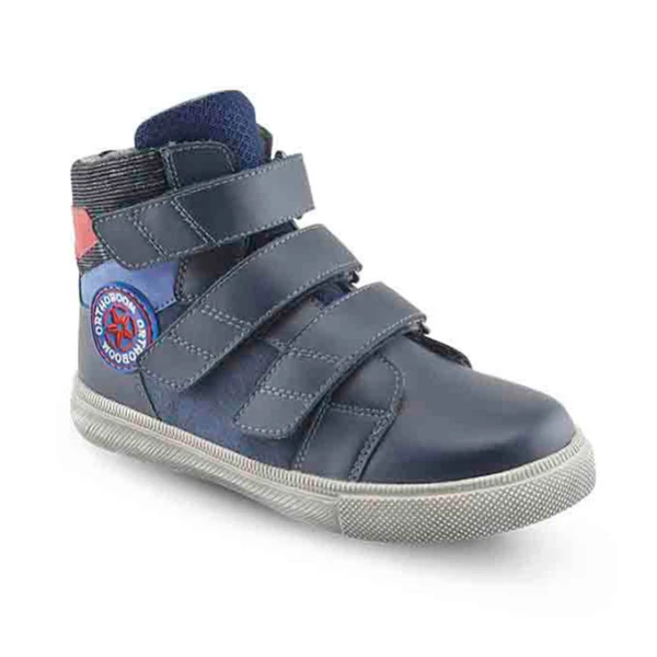  Ортопедическая обувь сложная на утепленной подкладке (пара) для детей, Ортобум 31057-01 темно-синий с красным
