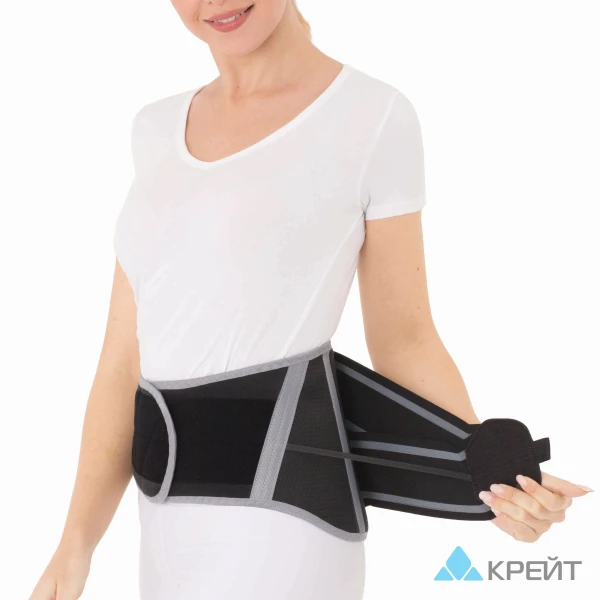 Корсет ортопедический пояснично-крестцовый - &quot;Крейт&quot;, Б-2511, №3, черно-серый