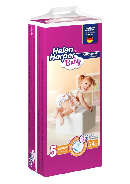 Детские подгузники Helen Harper Baby, размер 5 (Junior),  11-18 кг, 54 шт 