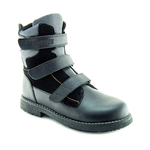 Ортопедическая обувь сложная на утепленной подкладке (пара), Ортобум 63795-50 ярко-черный с серым