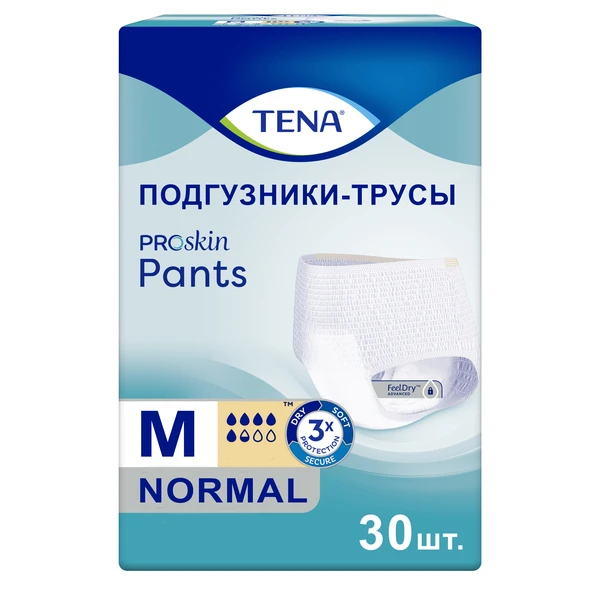 Подгузники-трусы TENA Pants Normal / ТЕНА Пантс, М (талия/бедра 80-110 см), 30 шт.