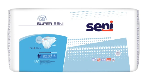 Подгузники для взрослых, размер &quot;S&quot;, с полным влагопоглощением не менее 1400 г  Super Seni